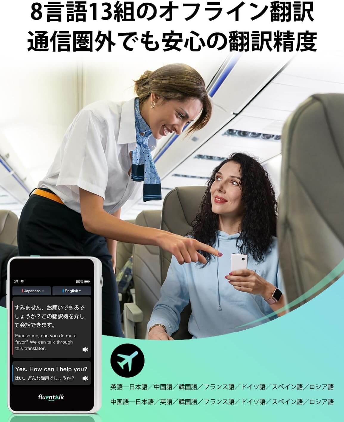 Fluentalk by Timekettle T1mini 翻訳機-2B